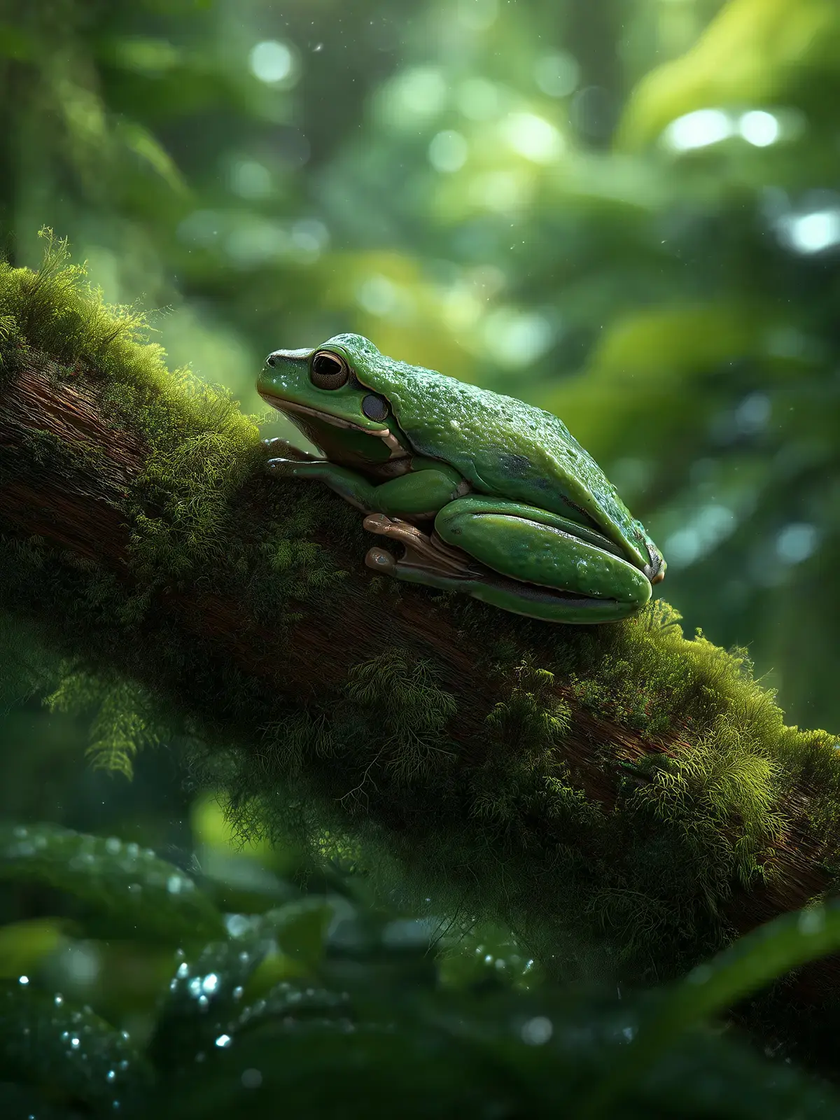 u6425255798_a_realistic_tree_frog_perched_on_a_moss-covered_bra_00c8261d-842a-48f7-a9ef-e95a08823cec Kopie Kambô Frosch Zeremonie und Behandlung Berlin